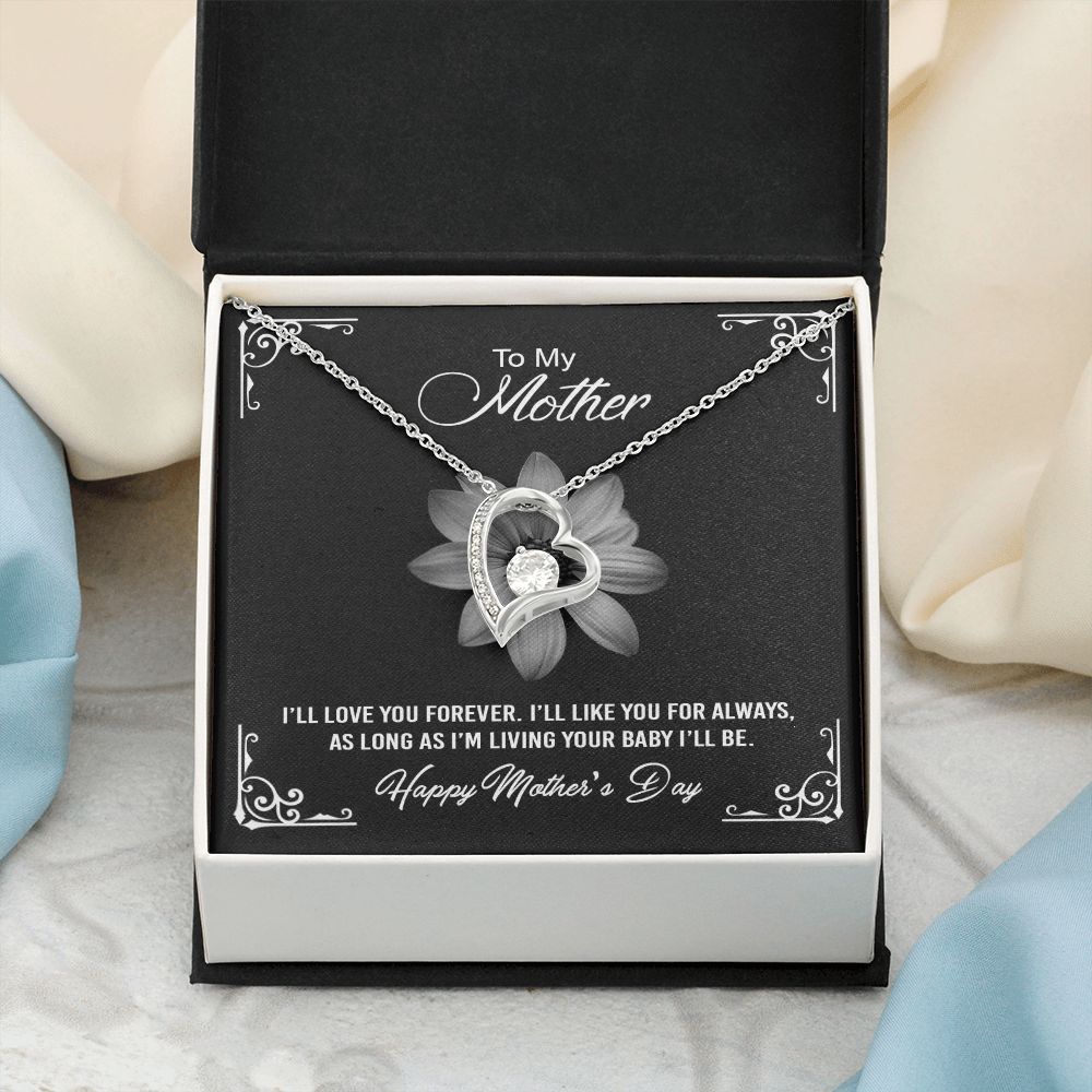 Mom Necklace Gifts for Mom from Daughter to Mom Gifts for Mothers Day from Daughter, To My Mom Necklace from Daughter to Mom Birthday Gifts Necklace with Message Card and Gift Box2247 Forever Love Necklace