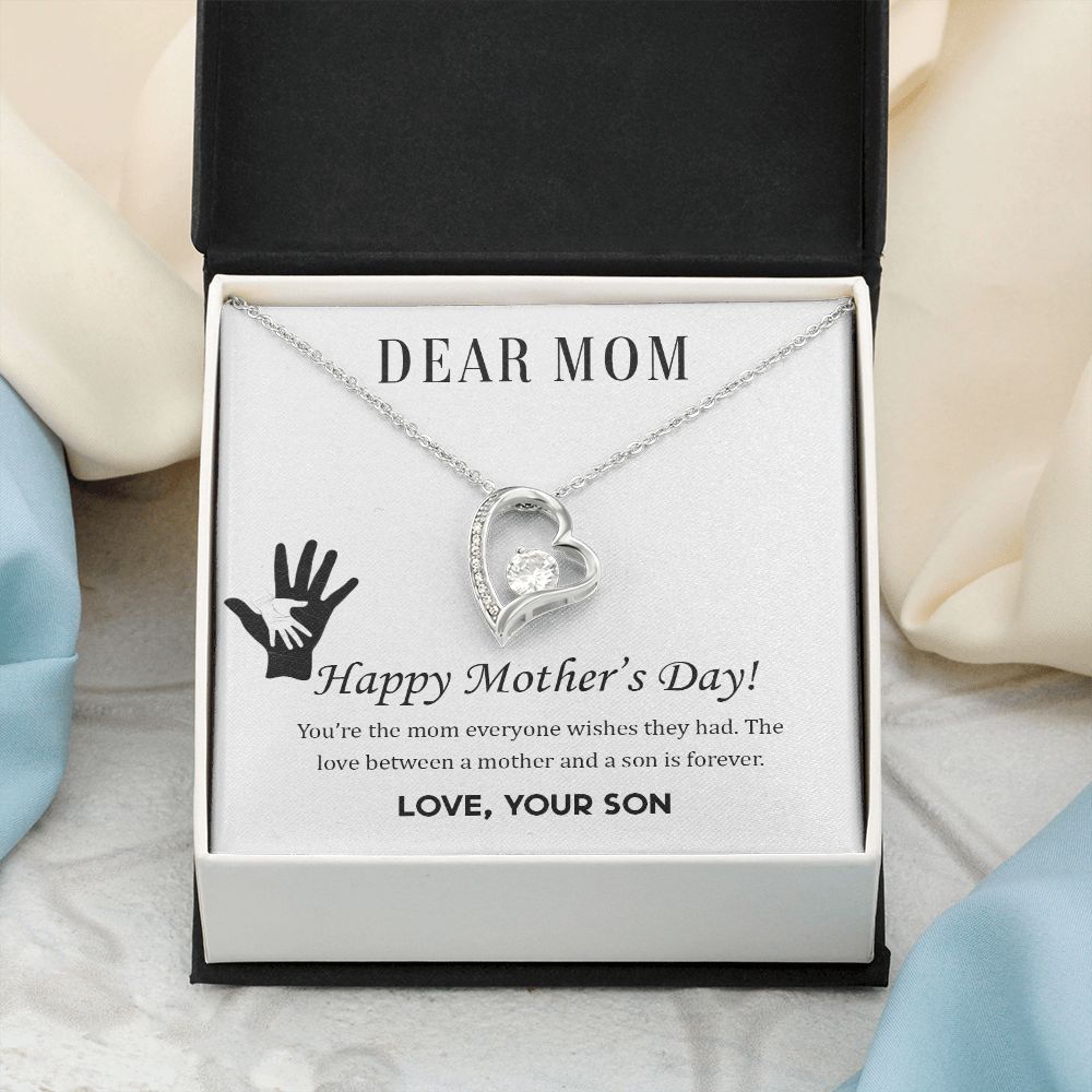 2Mom Necklace Gifts for Mom from Daughter to Mom Gifts for Mothers Day from Daughter, To My Mom Necklace from Daughter to Mom Birthday Gifts Necklace with Message Card and Gift Box2228 Forever Love Necklace