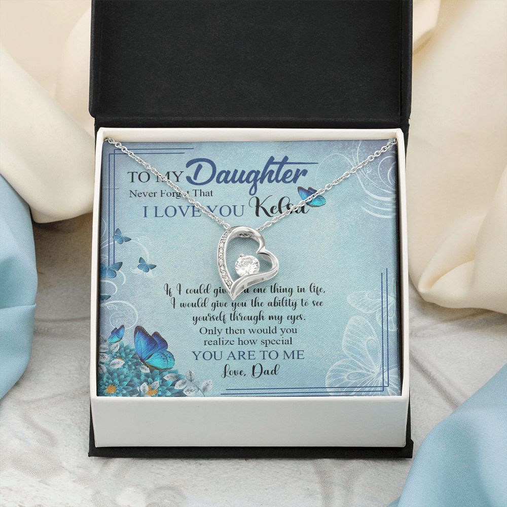 Mother Daughter Gift Ideas, To My Daughter Gift Necklace from Mom, Jewelry Pendant Present for Daughter, Birthday Christmas Gift Graduation Gifts for Daughters, Mother and Daughter Necklace 21 Forever Love Necklace