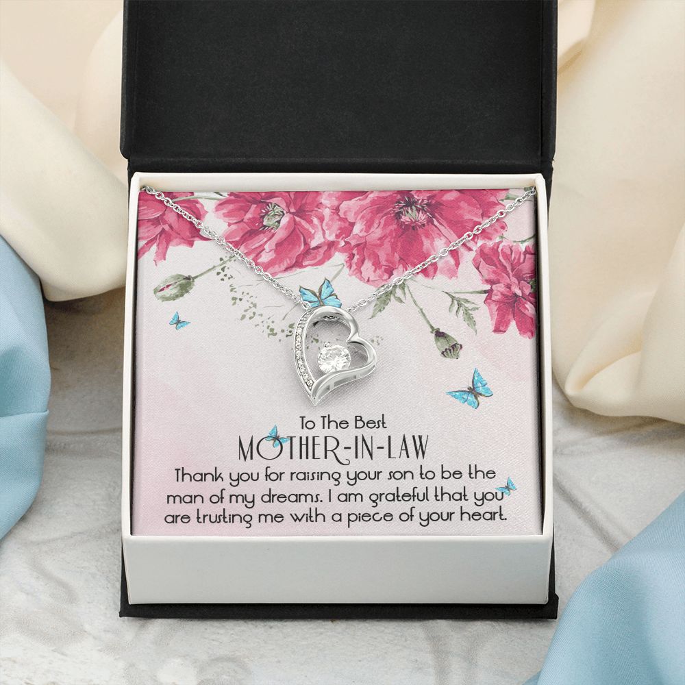 To The Best Mother In Law Necklace, Mother In Law Gifts, Mothers Day Gifts Necklace Forever Love Necklace