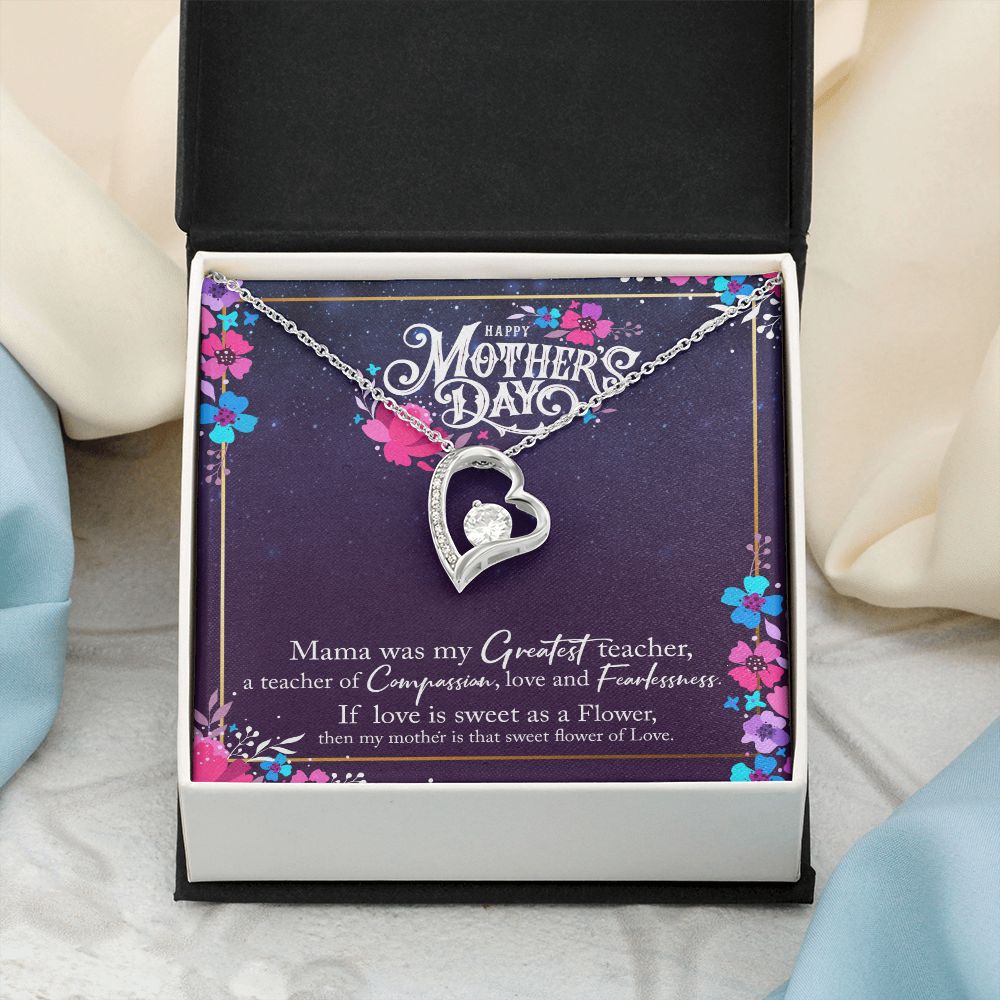 To My Mom Mother Necklace Pendant Gìt From Daughter Or Son Happy Mothers Day Mama Was My Greatest Teacher With Message Card Gift For Mom Forever Love Necklace
