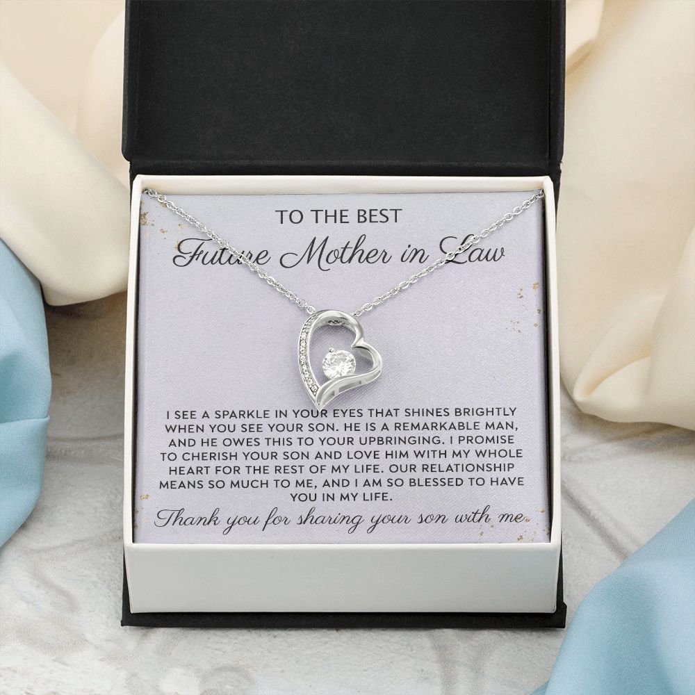 Gift to MIL Mother of the Groom Gift From Bride Wedding Gift Pendants from Bride Gifts for Mom Mother of the Bride Necklace Unique Groom Mom Forever Love Necklace