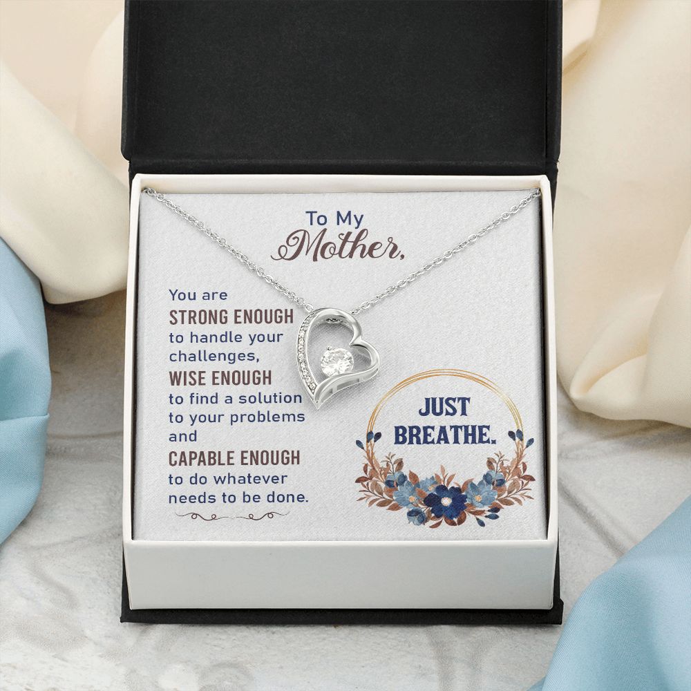 To My Mother Necklace Pendant Gift From Daughter In Law Necklace Strong Enough Gift For To Mom Happy Mother's Day Mother In Law Gift On Birthday Anniversary Gift 30821 Forever Love Necklace