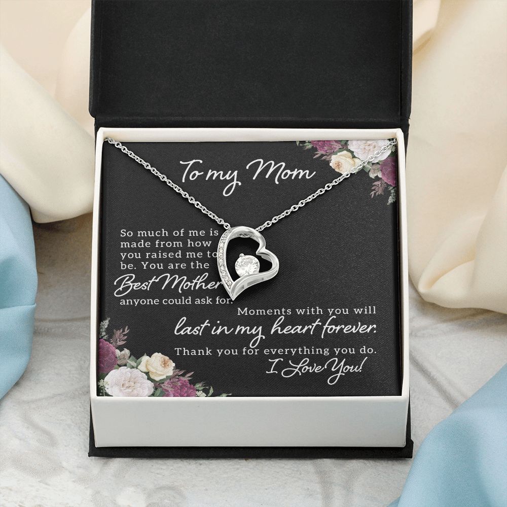 Mom Necklace Gifts for Mom from Daughter to Mom Gifts for Mothers Day from Daughter, To My Mom Necklace from Daughter to Mom Birthday Gifts Necklace with Message Card and Gift Box18 Forever Love Necklace