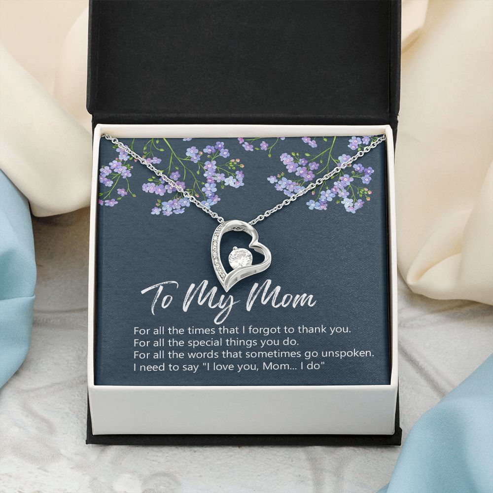 To My Mom Necklace Jewelry Gift, Birthday Gift For Mom, Mother's Day Gift For Mom, Message Card Jewelry Gift For Mom, Meaningful Mom Gift Forever Love Necklace