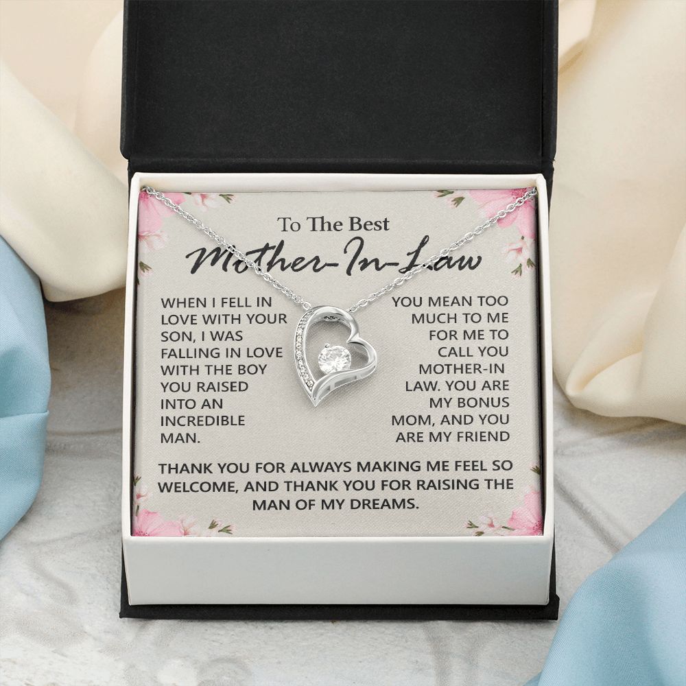 Mother in Law Necklace, Jewelry for Women, Future Mother in Law Gifts from Daughter in Law, Mother of Bride Gifts For Mother in Law, Birthday Gifts For Mother In Law From Daughter In Law12 Forever Love Necklace