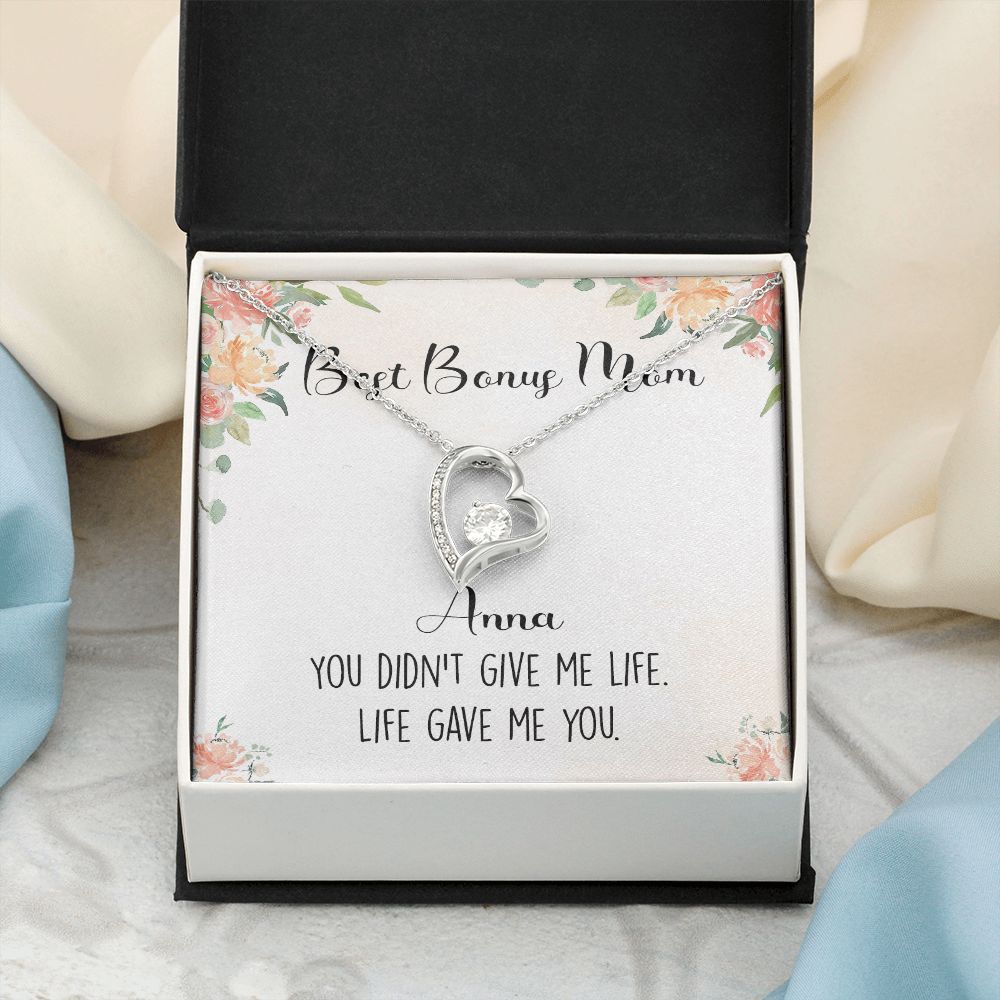 To My Stepmom Necklace from Stepdaughter Birthday Gifts for Stepmom Stepmother Gifts for Second Mom Gifts for Stepmom from Bonus Daughter Stepmom Gifts for Birthday Mothers Day 301 Forever Love Necklace