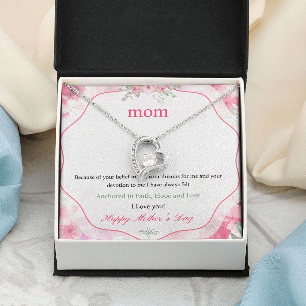 Mom Necklace Gifts for Mom from Daughter to Mom Gifts for Mothers Day from Daughter, To My Mom Necklace from Daughter to Mom Birthday Gifts Necklace with Message Card and Gift Box12 Forever Love Necklace