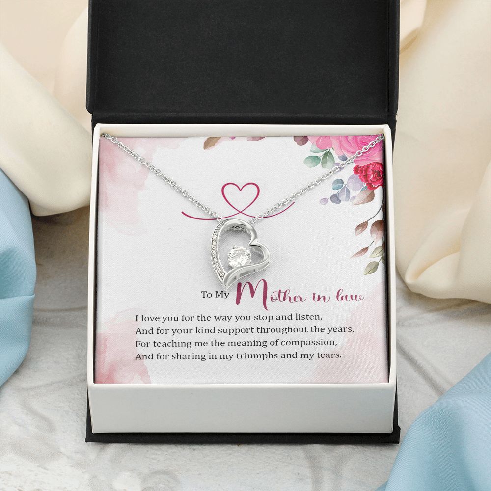 Mother in Law Necklace, Jewelry for Women, Future Mother in Law Gifts from Daughter in Law, Mother of Bride Gifts For Mother in Law, Birthday Gifts For Mother In Law From Daughter In Law17 Forever Love Necklace