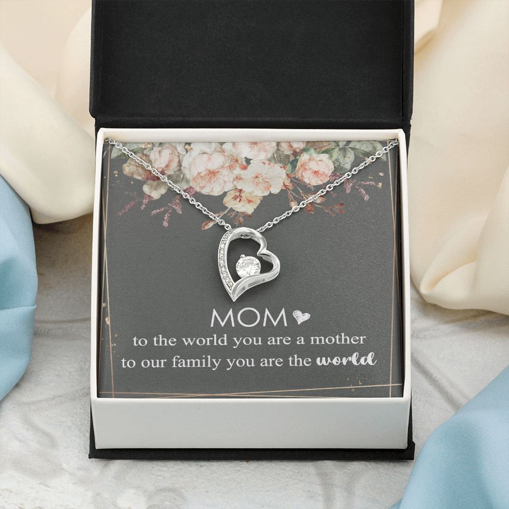 Mom Necklace Gifts for Mom from Daughter to Mom Gifts for Mothers Day from Daughter, To My Mom Necklace from Daughter to Mom Birthday Gifts Necklace with Message Card and Gift Box4 Forever Love Necklace