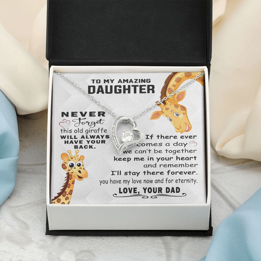 Jewelry Pendant Present for Daughter, To My Daughter Gift Necklace from Mom, Mother Daughter Gift Ideas, Birthday Christmas Gift Graduation Gifts for Daughters, Mother and Daughter Necklace 18 Forever Love Necklace