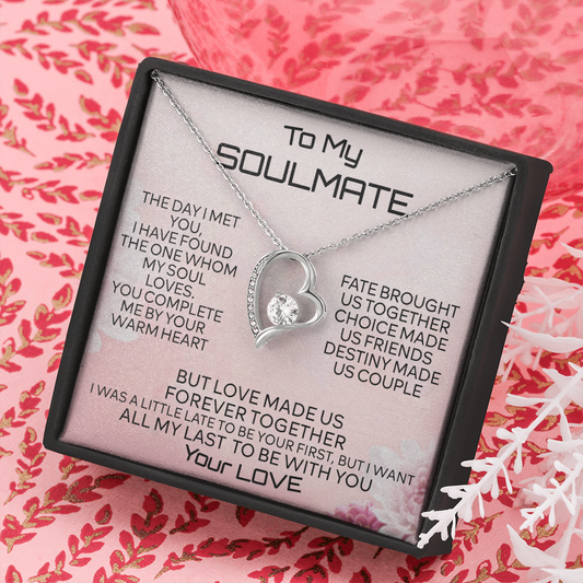To My Soulmate Necklace Forever Heart Necklace for Her Soulmate Valentines Day 175083704780