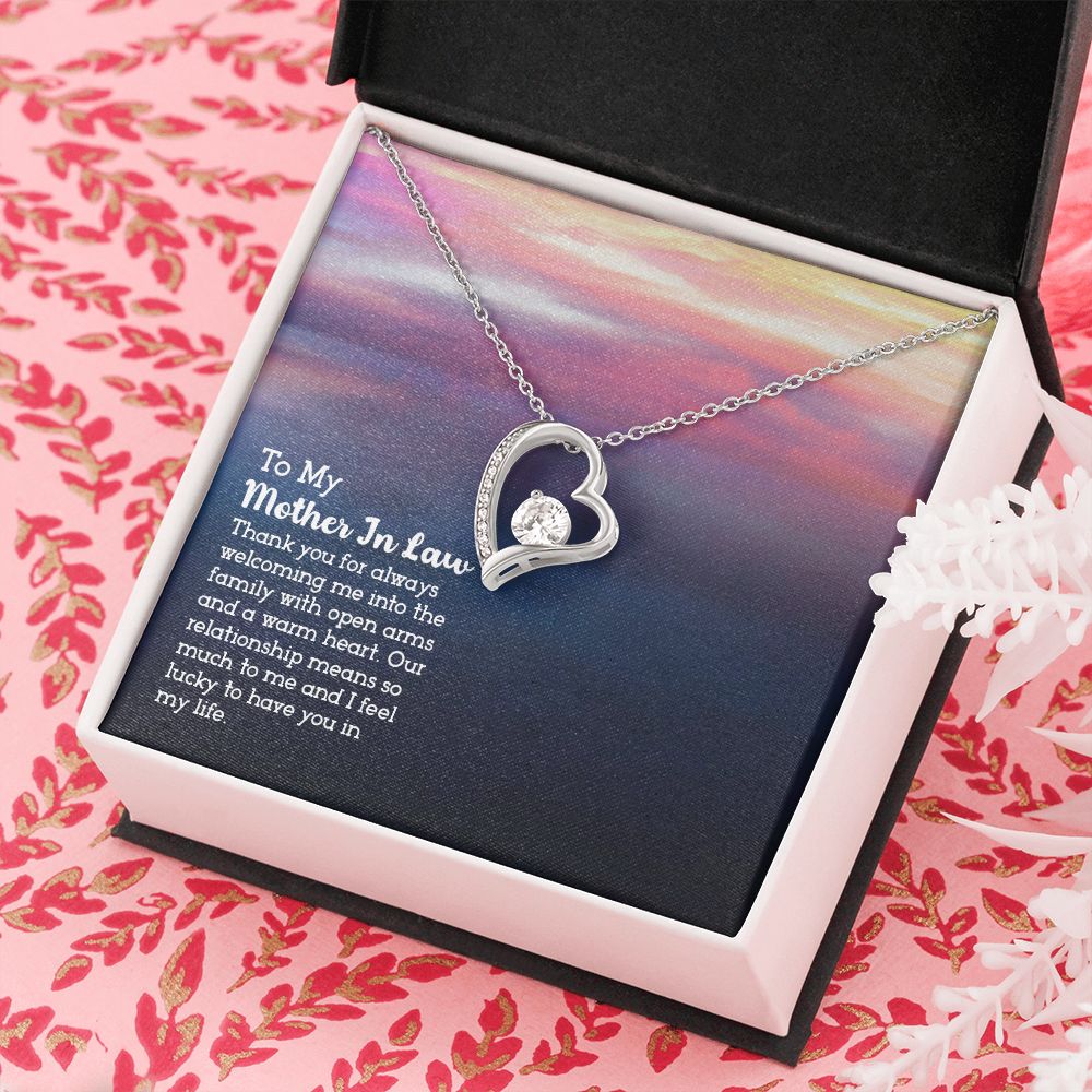 Mother in Law Necklace, Jewelry for Women, Future Mother in Law Gifts from Daughter in Law, Mother of Bride Gifts For Mother in Law, Birthday Gifts For Mother In Law From Daughter In Law13 Forever Love Necklace