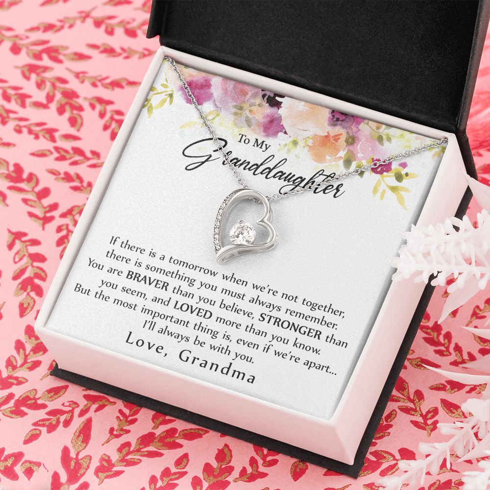 To My Granddaughter Love Knot Necklace, Graduation Gift For Girl From Grandma Forever Love Necklace