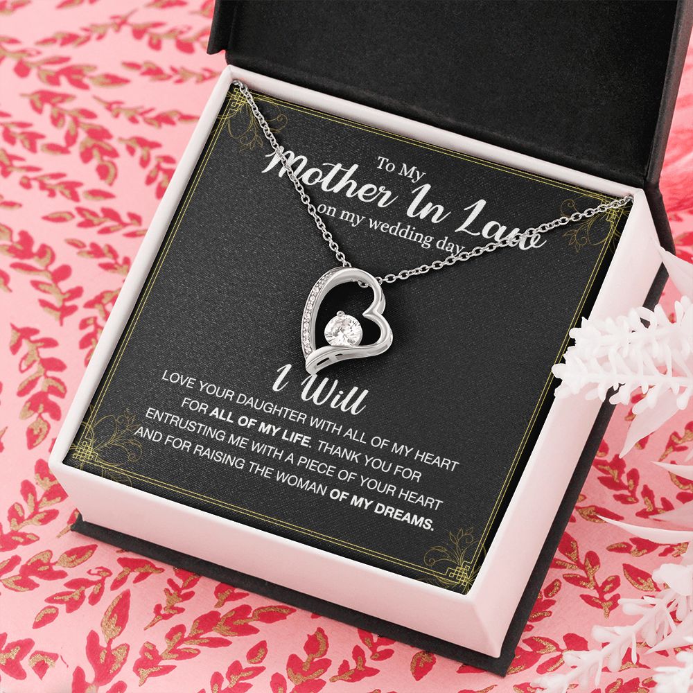 Mother Of The Bride Gift From Groom, Mother In Law Gift on Wedding Day from Groom, Gifts for Mother of the Bride, Future Mother-In-Law Forever Love Necklace