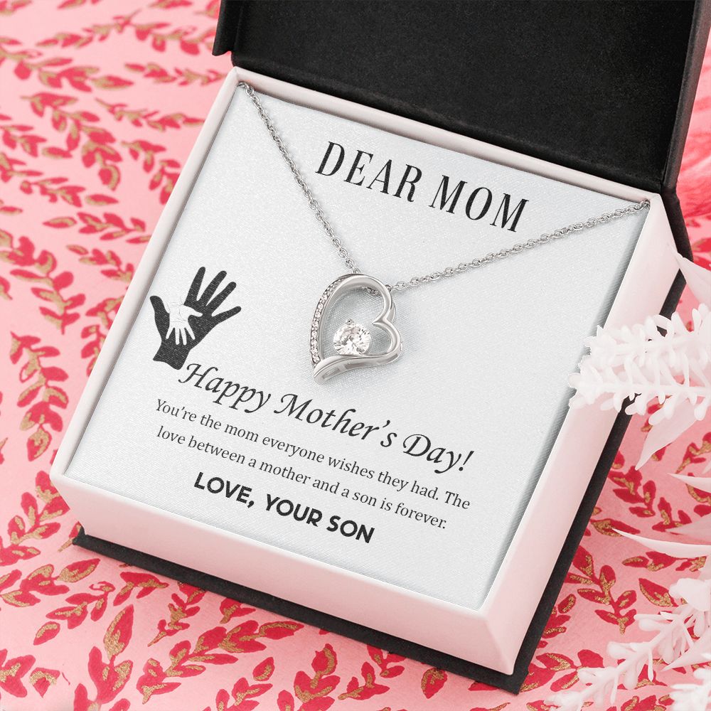 2Mom Necklace Gifts for Mom from Daughter to Mom Gifts for Mothers Day from Daughter, To My Mom Necklace from Daughter to Mom Birthday Gifts Necklace with Message Card and Gift Box2228 Forever Love Necklace