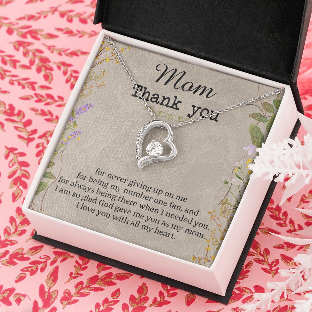To My Mom Necklace, Thank you Mom Gift, Gift for Mom, Mother's Day Gift from Daughter, Mother Daughter gift, Gift from child, Gift for Mom, Mothers Day Necklace for Women Forever Love Necklace