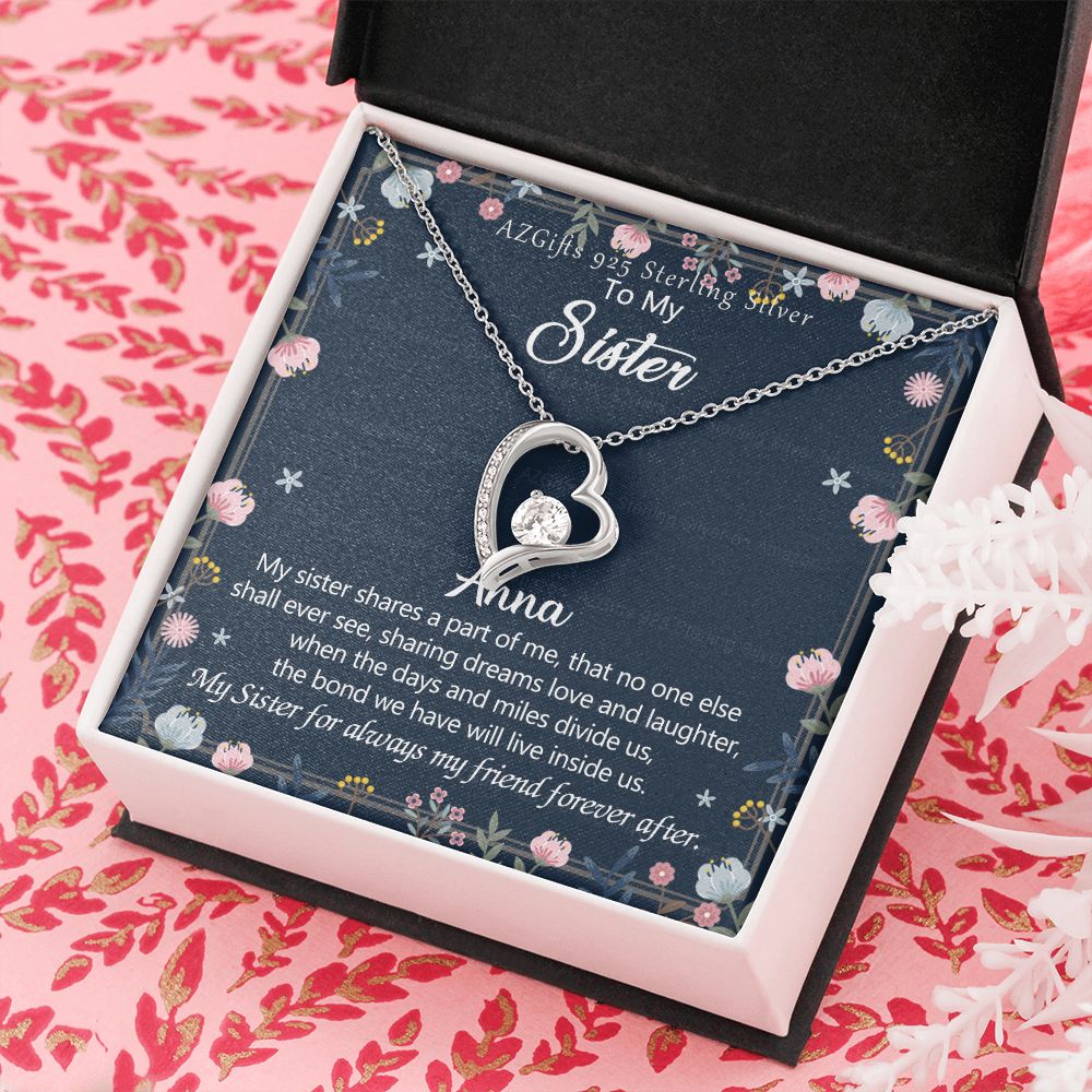 To My Sister Necklace, Pendant Inspirational Jewelry for Women Teen Girl, Keepsake Family and Friendship Gifts, Gift for Sisters, Necklace for Sisters, Sisters Jewelry 301 Forever Love Necklace