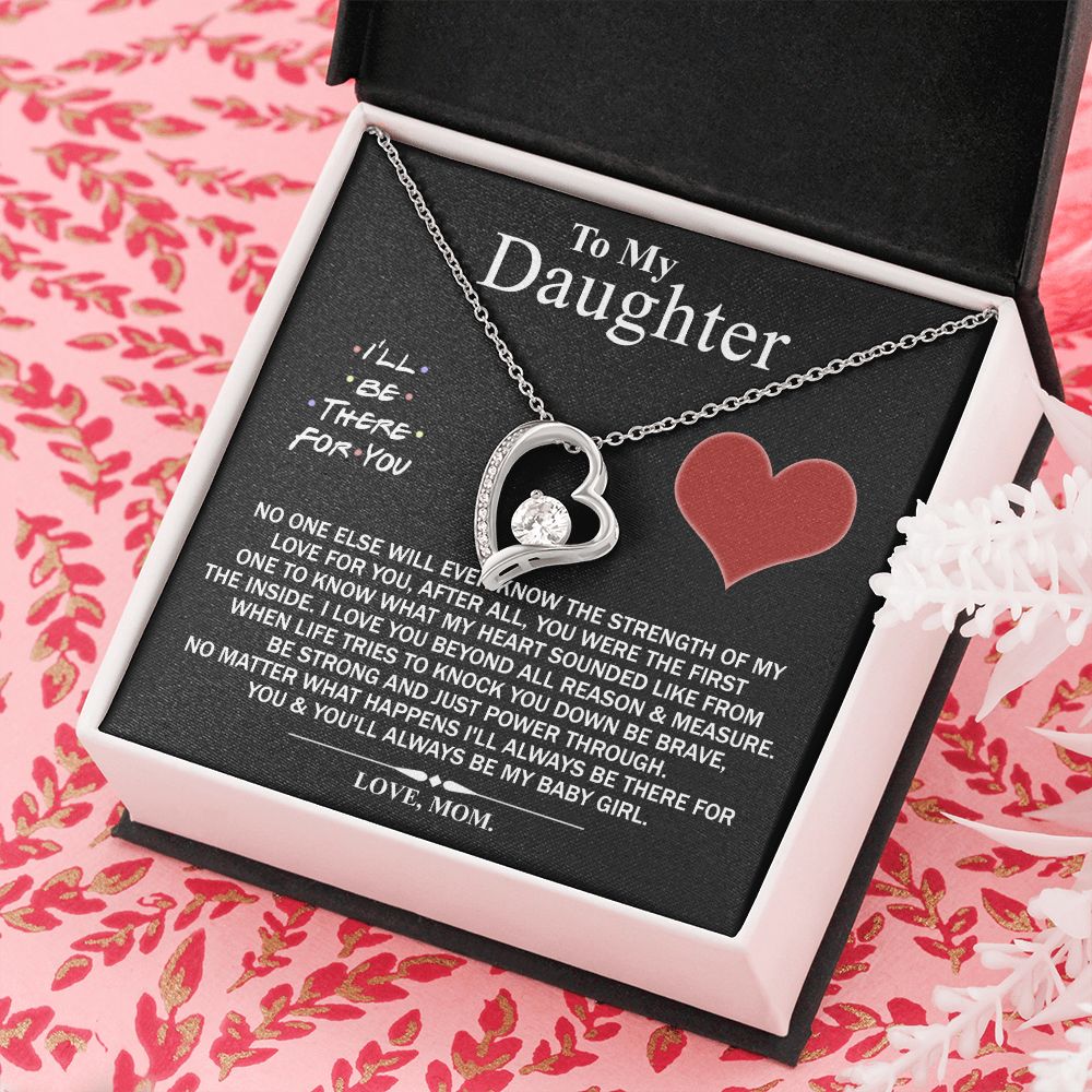 Mother Daughter Gift Ideas, To My Daughter Gift Necklace from Mom, Jewelry Pendant Present for Daughter, Birthday Christmas Gift Graduation Gifts for Daughters, Mother and Daughter Necklace 2138 Forever Love Necklace