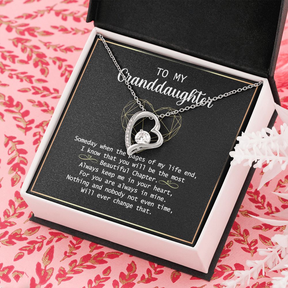 To my Granddaughter Necklace Gift For Granddaughter Birthday Congrats Graduation Forever Love Necklace
