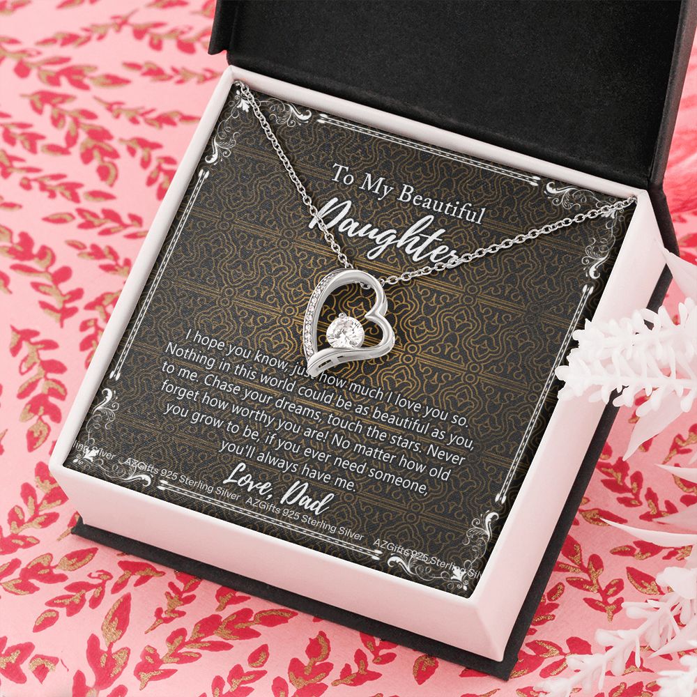 Daughter Gift From Dad Father To My Daughter Necklace for Daughter Jewelry Necklace Meaningful Jewelry Personalized Jewelry Gifts For Women Girls Her Forever Love Necklace