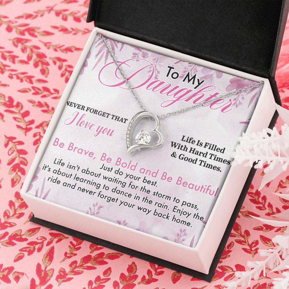 Jewelry Pendant Present for Daughter, To My Daughter Gift Necklace from Mom, Mother Daughter Gift Ideas, Birthday Christmas Gift Graduation Gifts for Daughters, Mother and Daughter Necklace 13 Forever Love Necklace