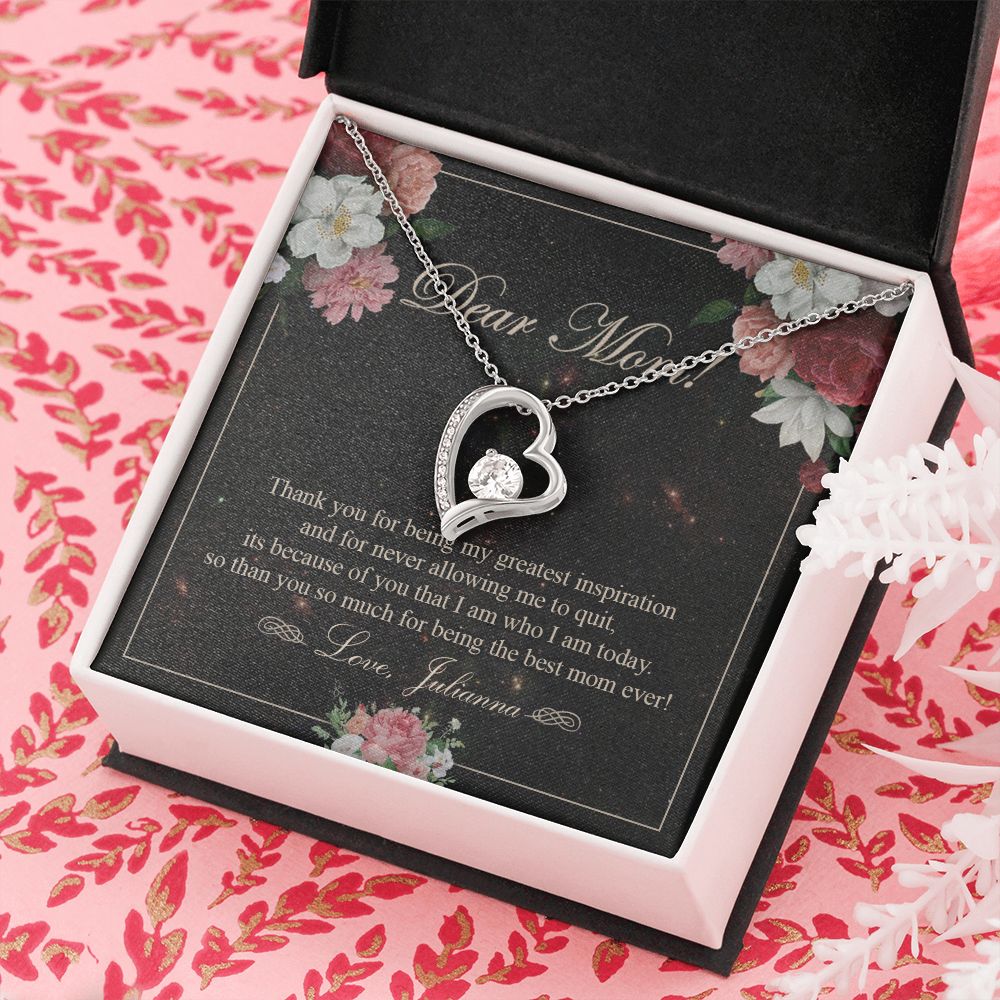 To My Mom Necklace, Gift For Mom On Mother's Day Thank You Mom Gifts From Kids Mom Julianna Forever Love Necklace