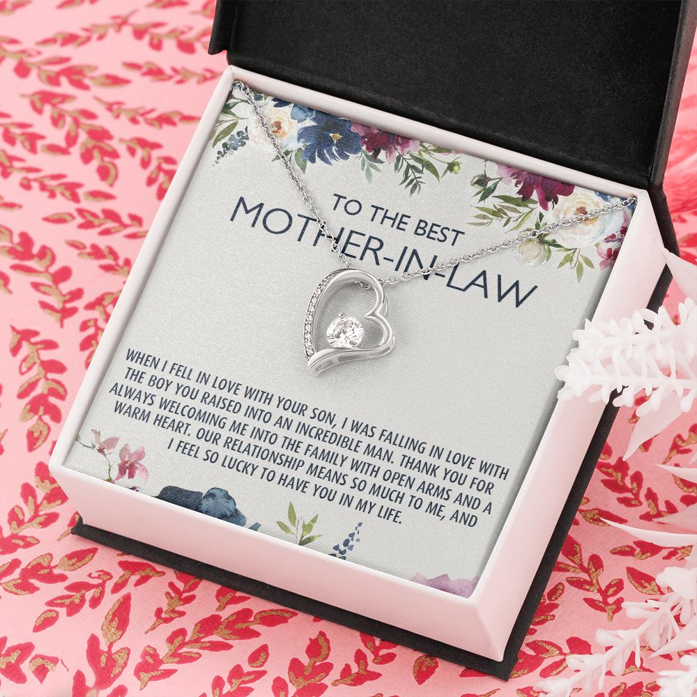 To My Mother-In-Law Gift Mothers Day Gift Necklace Mother-In-Law Gifts Jewelry Forever Love Necklace