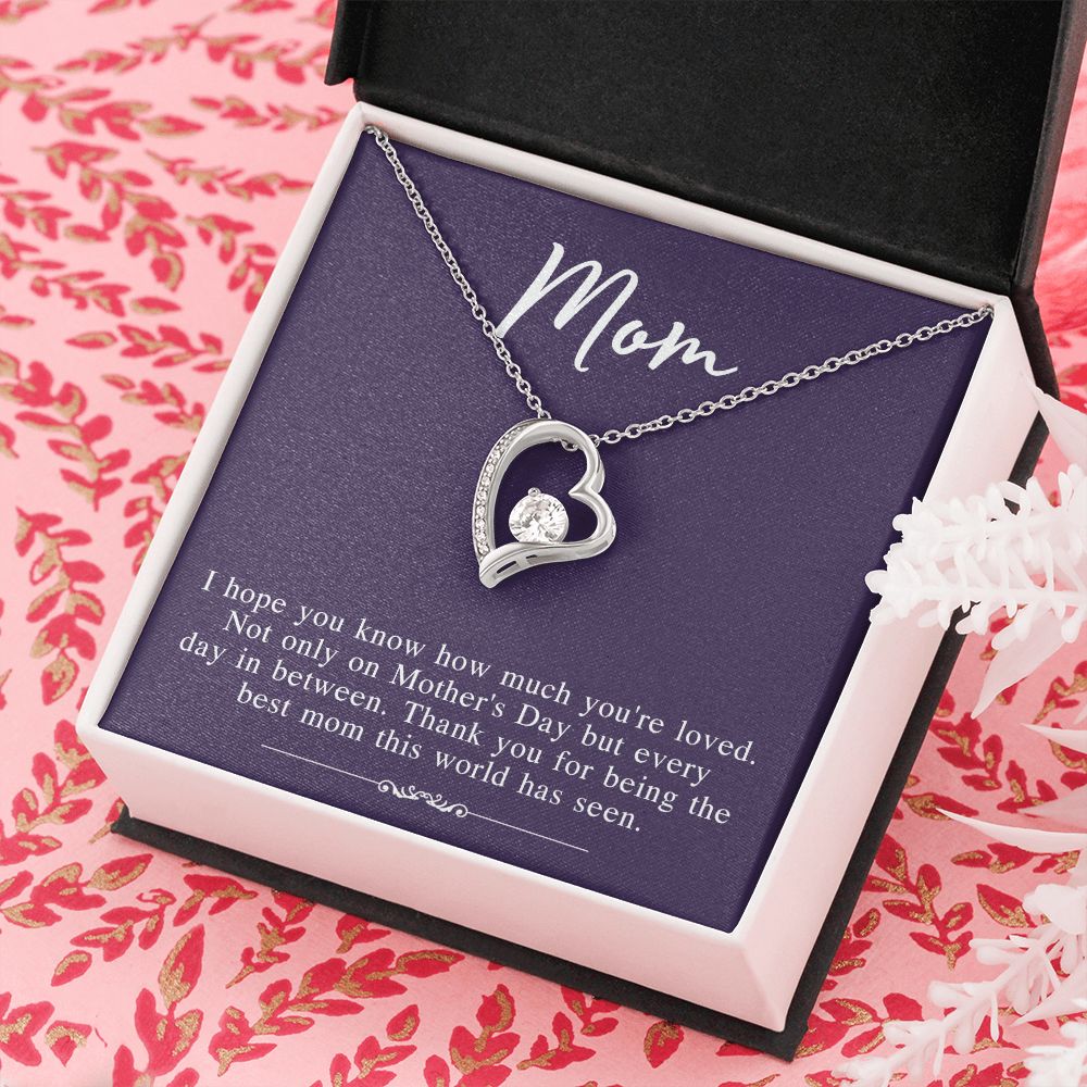 Mom Necklace Gifts for Mom from Daughter to Mom Gifts for Mothers Day from Daughter, To My Mom Necklace from Daughter to Mom Birthday Gifts Necklace with Message Card and Gift Box2239 Forever Love Necklace