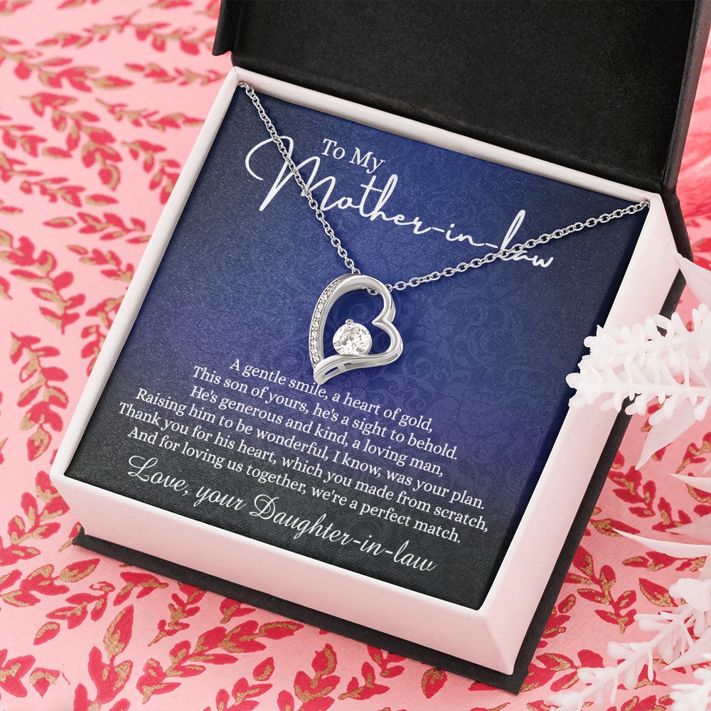 To My Mother in Law Necklace, Mother in Law Gift, Necklace for Mother in Law Jewelry Gift to My Mother-in-law on Wedding Day Mother's day gift for Mother in Law Birthday gift Forever Love Necklace