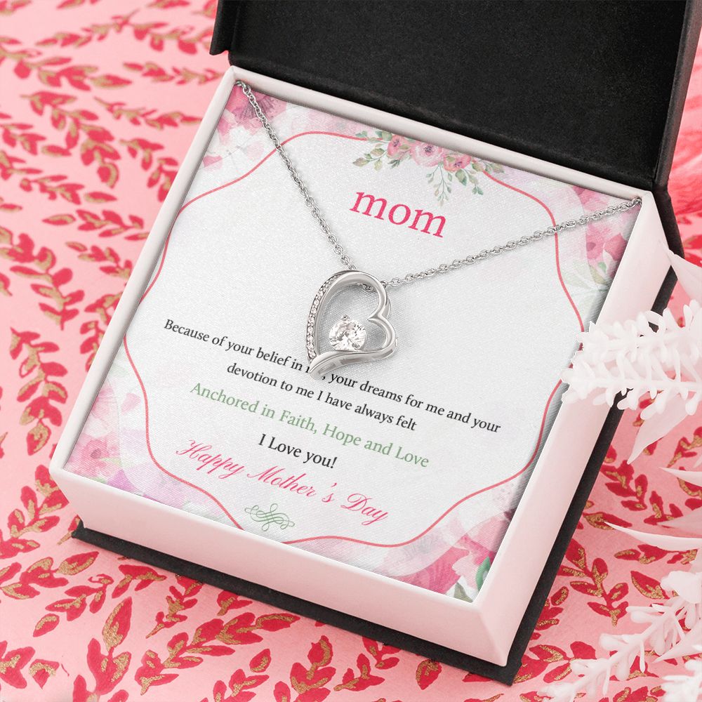 Mom Necklace Gifts for Mom from Daughter to Mom Gifts for Mothers Day from Daughter, To My Mom Necklace from Daughter to Mom Birthday Gifts Necklace with Message Card and Gift Box12 Forever Love Necklace