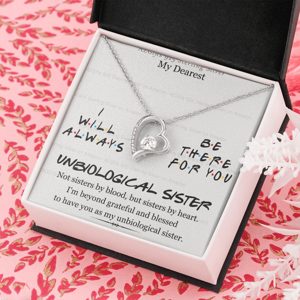 To My Unbiological Sister Necklace Pendant Gift for Soul Sister Unbiological Sister Gift for Women Girls My Unbiological Sister Jewelry Birthday Gift Idea 301 Forever Love Necklace