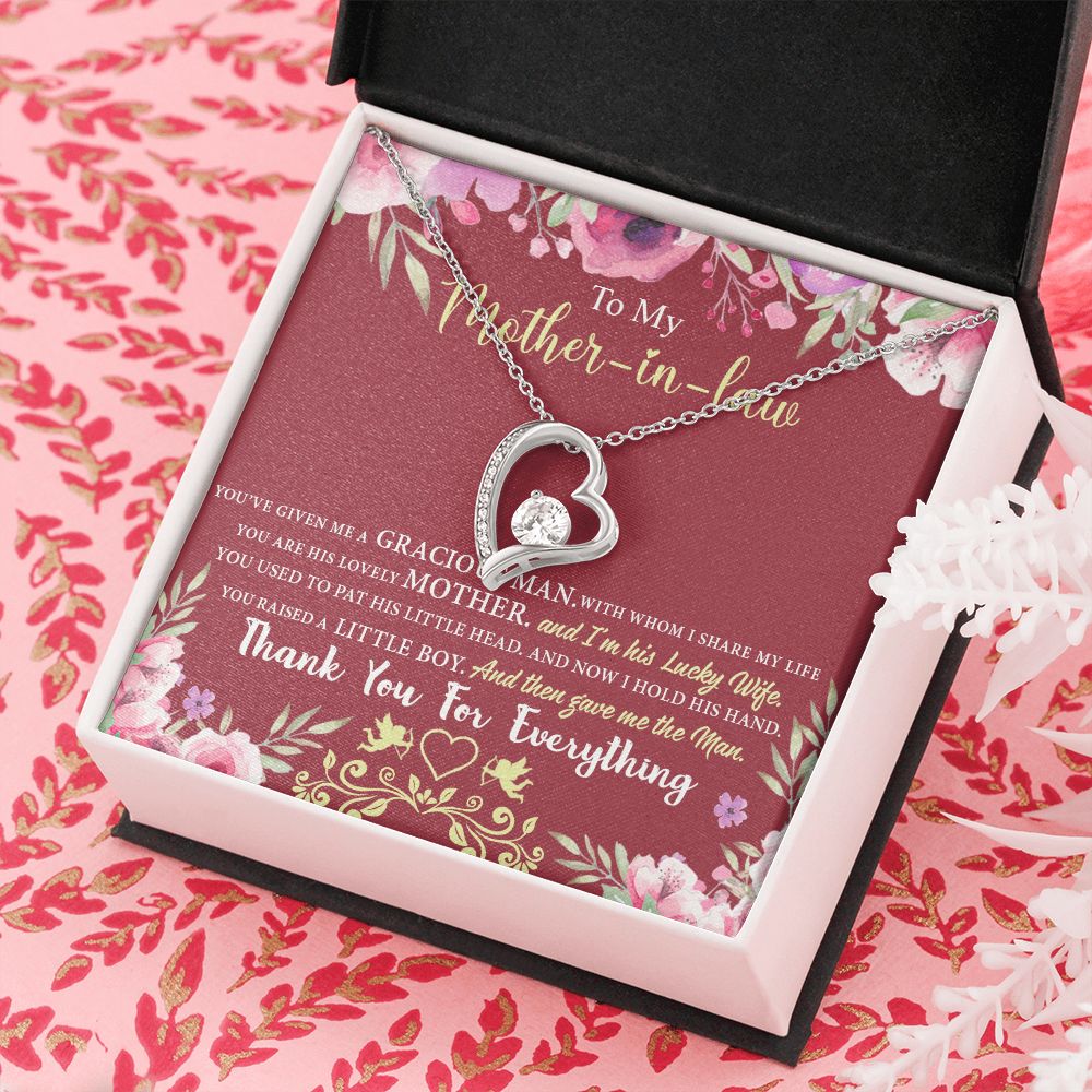 Mother in Law Necklace, Jewelry for Women, Future Mother in Law Gifts from Daughter in Law, Mother of Bride Gifts For Mother in Law, Birthday Gifts For Mother In Law From Daughter In Law7 Forever Love Necklace