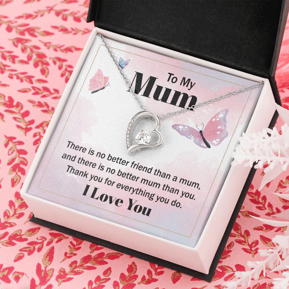 Mom Necklace Gifts for Mom from Daughter to Mom Gifts for Mothers Day from Daughter, To My Mom Necklace from Daughter to Mom Birthday Gifts Necklace with Message Card and Gift Box19 Forever Love Necklace