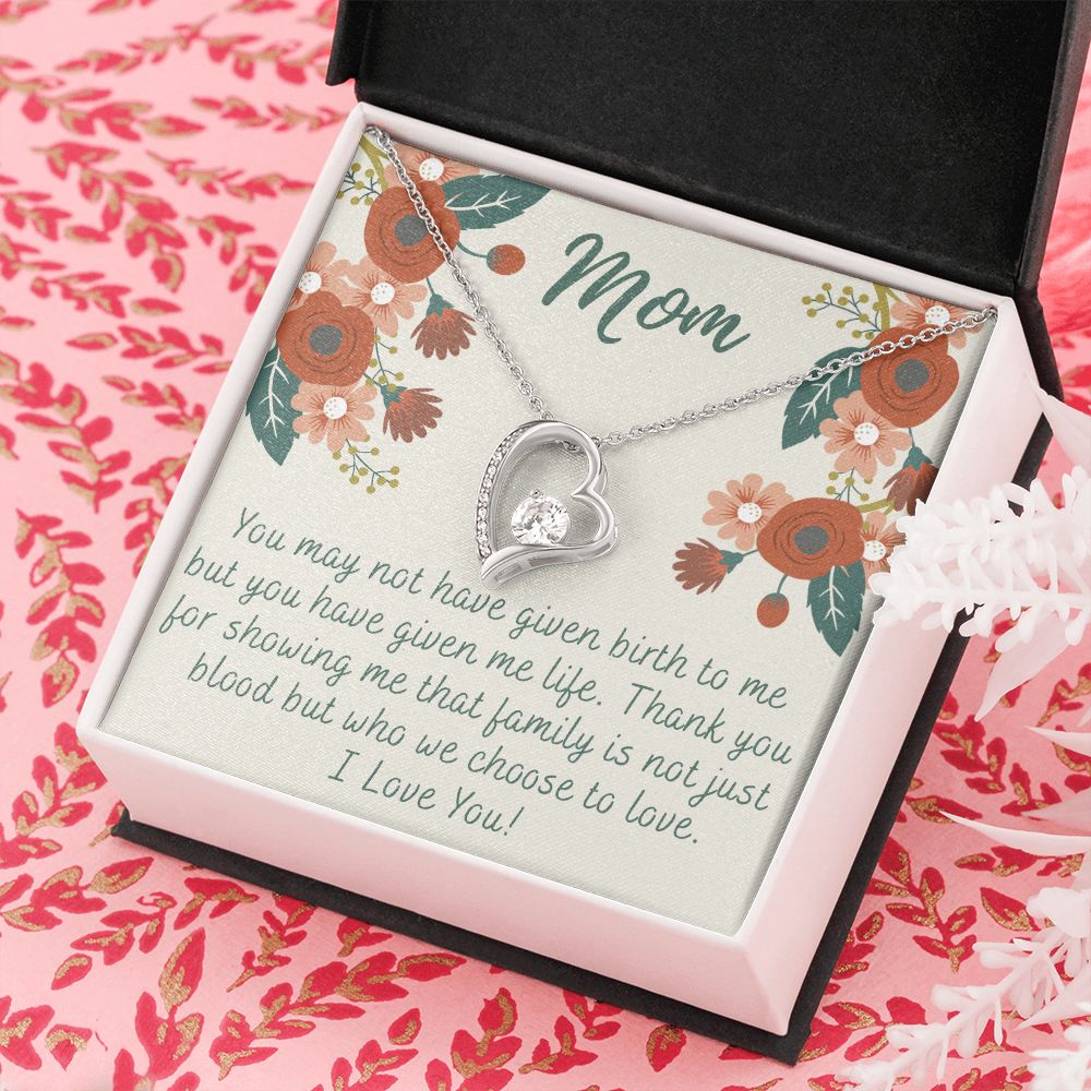 To My Mom Love Knot Necklace Gift for Stepmom Birthday Present Idea for Mother Forever Love Necklace