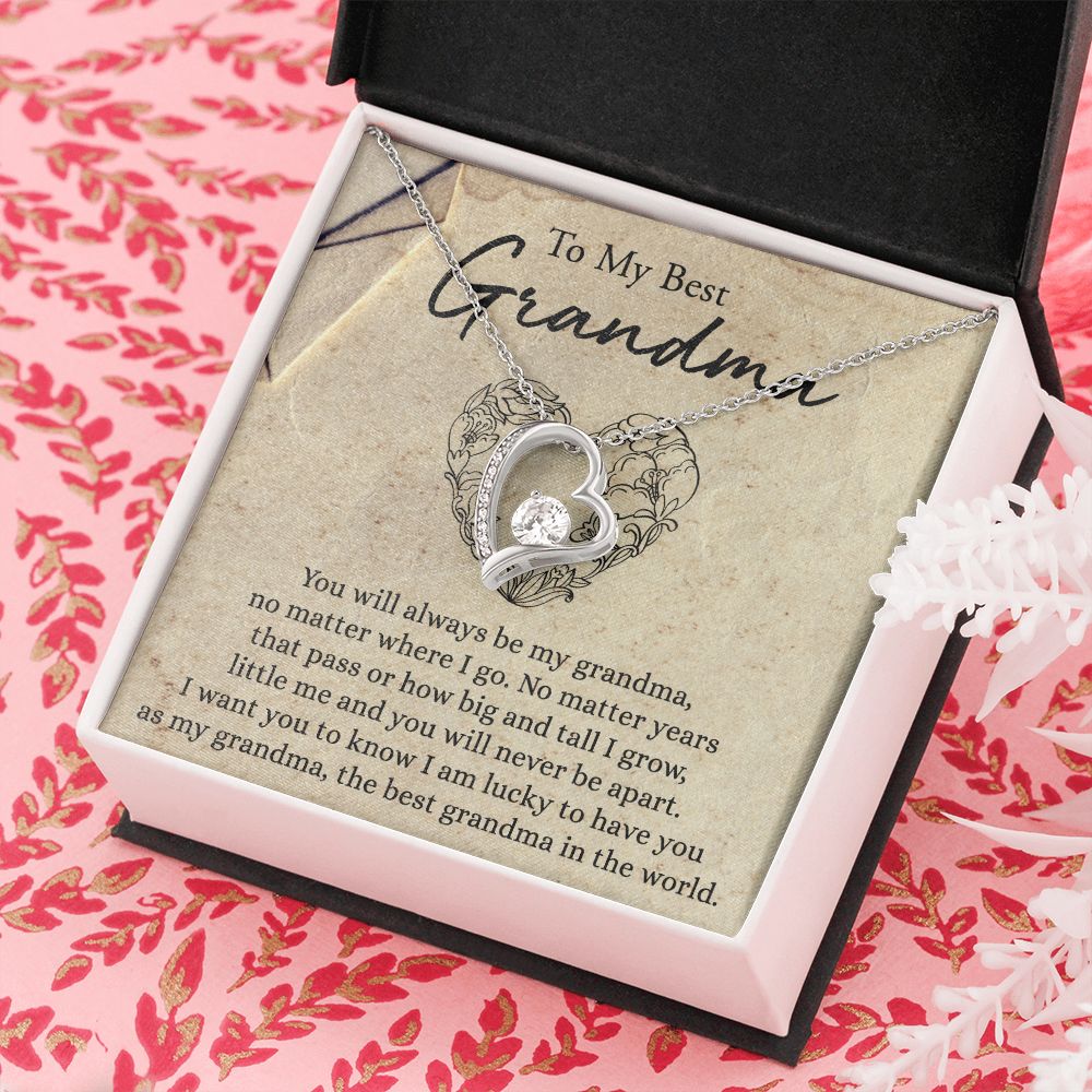 To My Grandma Necklace, Gift for Grandmother Necklace, Mothers Day Gift For Grandma Nana, Grandma Jewelry From Grandchildren GrandKids , Jewelry Box Gift For Grandma Grandmother6 Forever Love Necklace