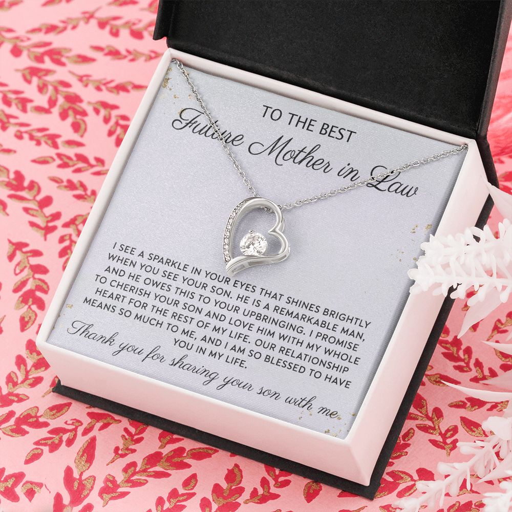 Gift to MIL Mother of the Groom Gift From Bride Wedding Gift Pendants from Bride Gifts for Mom Mother of the Bride Necklace Unique Groom Mom Forever Love Necklace