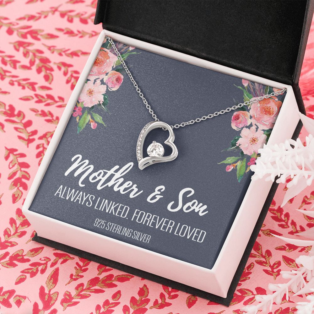 Gift For Mom From Son, Mother Son Gifts, Happy Mother's Day Necklace, Mom Gift Forever Love Necklace
