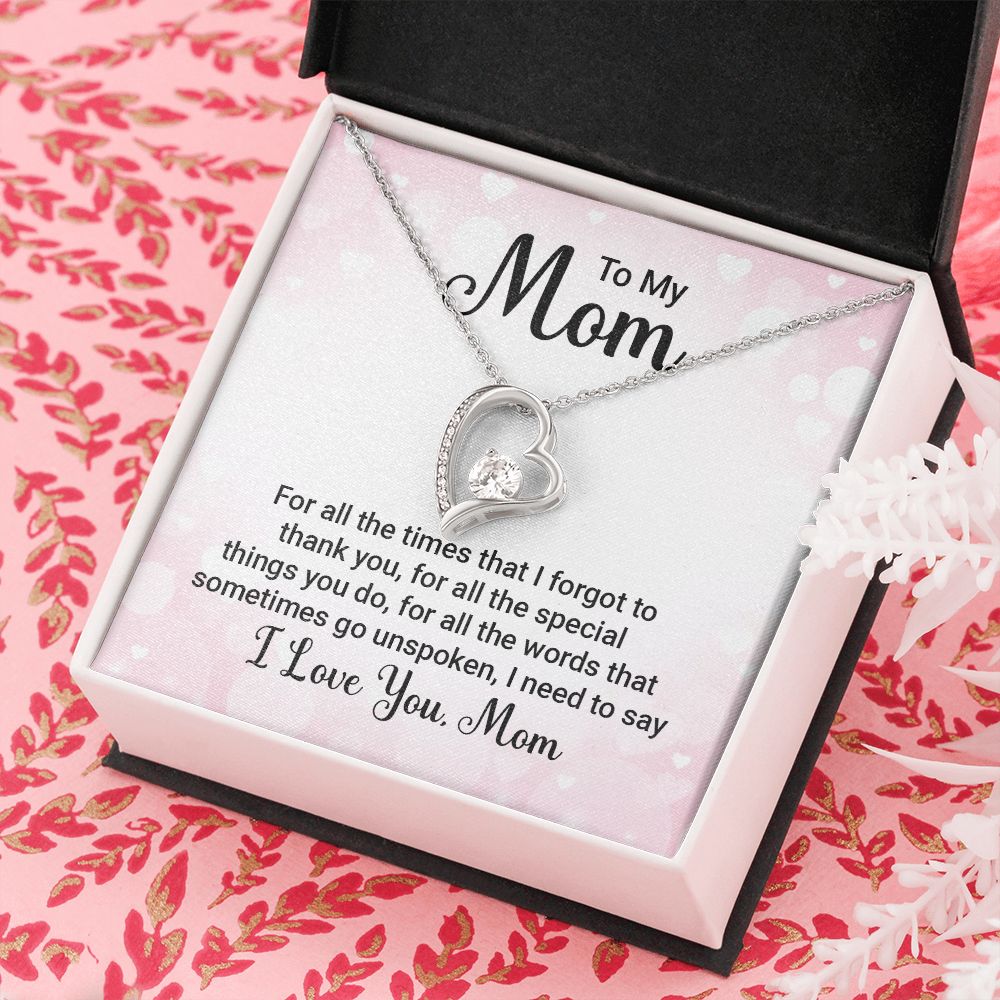 To My Mom Necklace, Gift For Mom, Mother's Day Gift from Daughter, Mom Jewelry Gift for Mothers Day, Birthday Gift for Mother, Moms Gift from Daughter Son, Necklace for Mom Mother 23 Forever Love Necklace