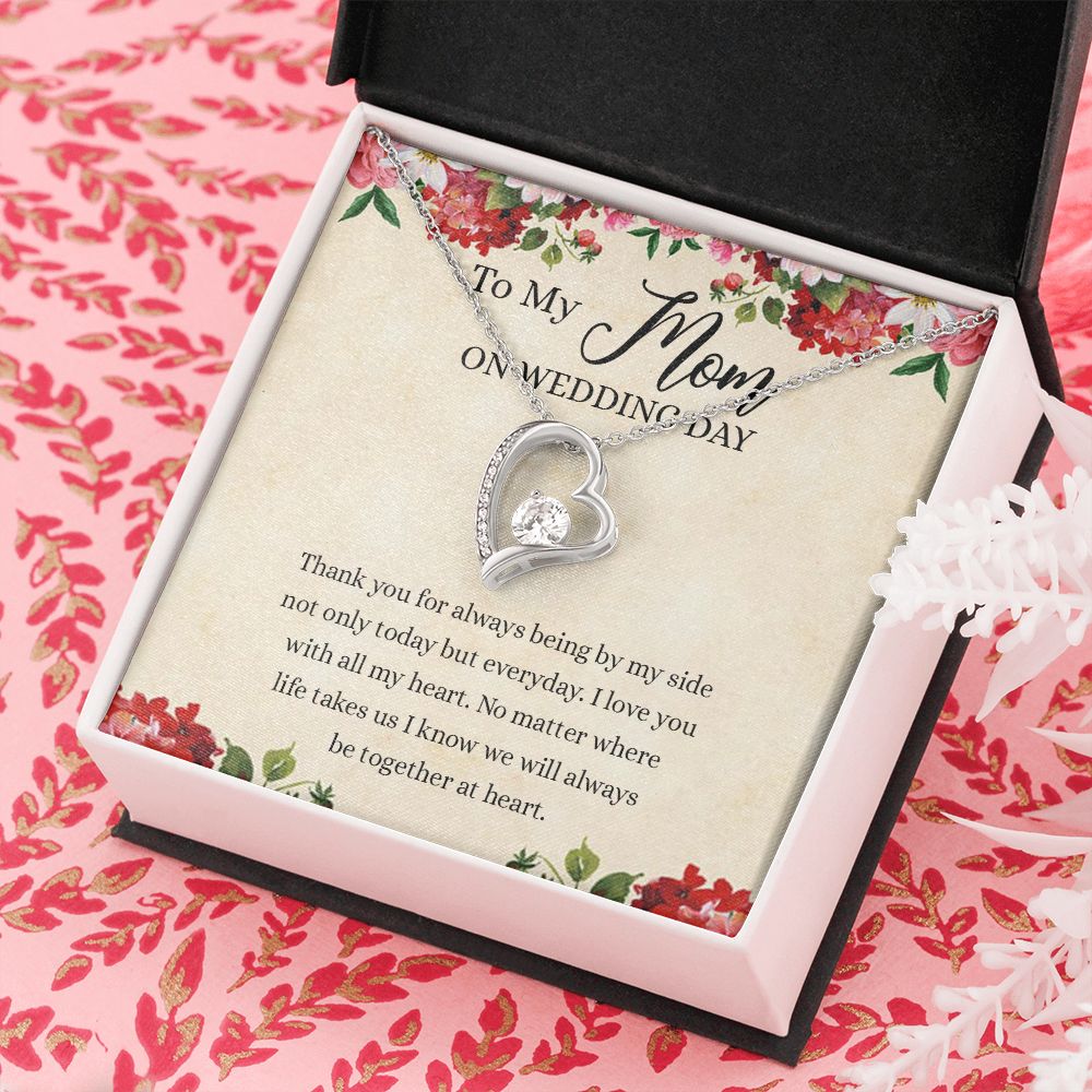 Gift for Mother of The Groom Necklace Gift for Mom on Wedding Day Gift for Maid of Honor Gift for Bridesmaid Proposal Gift to My Mom Necklace from Daughter Forever Love Necklace