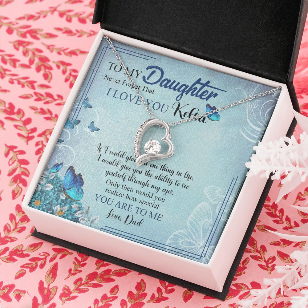 Mother Daughter Gift Ideas, To My Daughter Gift Necklace from Mom, Jewelry Pendant Present for Daughter, Birthday Christmas Gift Graduation Gifts for Daughters, Mother and Daughter Necklace 21 Forever Love Necklace