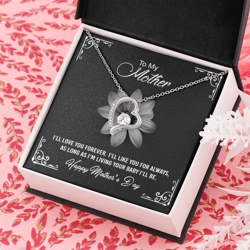 Mom Necklace Gifts for Mom from Daughter to Mom Gifts for Mothers Day from Daughter, To My Mom Necklace from Daughter to Mom Birthday Gifts Necklace with Message Card and Gift Box2247 Forever Love Necklace