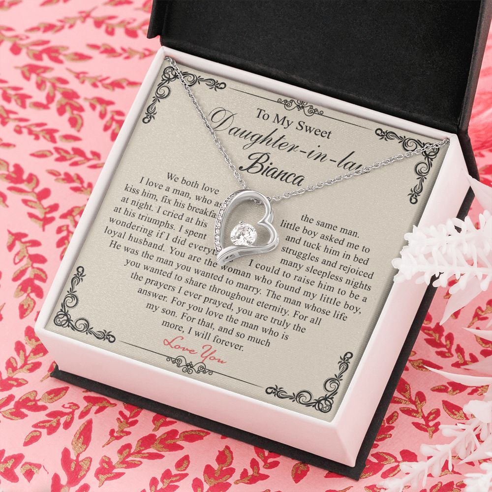 Daughter In Law Gifts Ideas, Daughter In Law Necklace, Gifts For Future Daughter In Law, Daughter In Law Birthday Gifts, Daughter-in-law Gifts From Mother In Law, Birthday Gifts For Daughter4 Forever Love Necklace