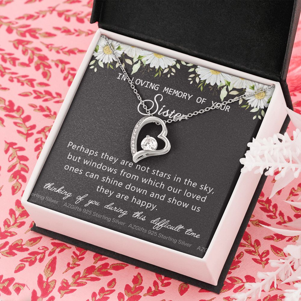 Loss Of Sister Necklace Gift, Sympathy Loss Of Sister, Sympathy Gift Box, Loss Of Sister Necklace, Loss Of Sister, Loss Of Sister Gift, Condolence Gifts, Remembrance Necklace for Women Forever Love Necklace