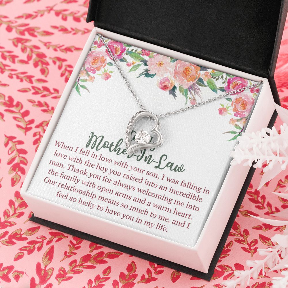 To My Mom In Law Necklace Pendant Gift From Son Happy Mother's Day Gift For Mom Birthday, Anniversary Love With Your Son Forever Love Necklace