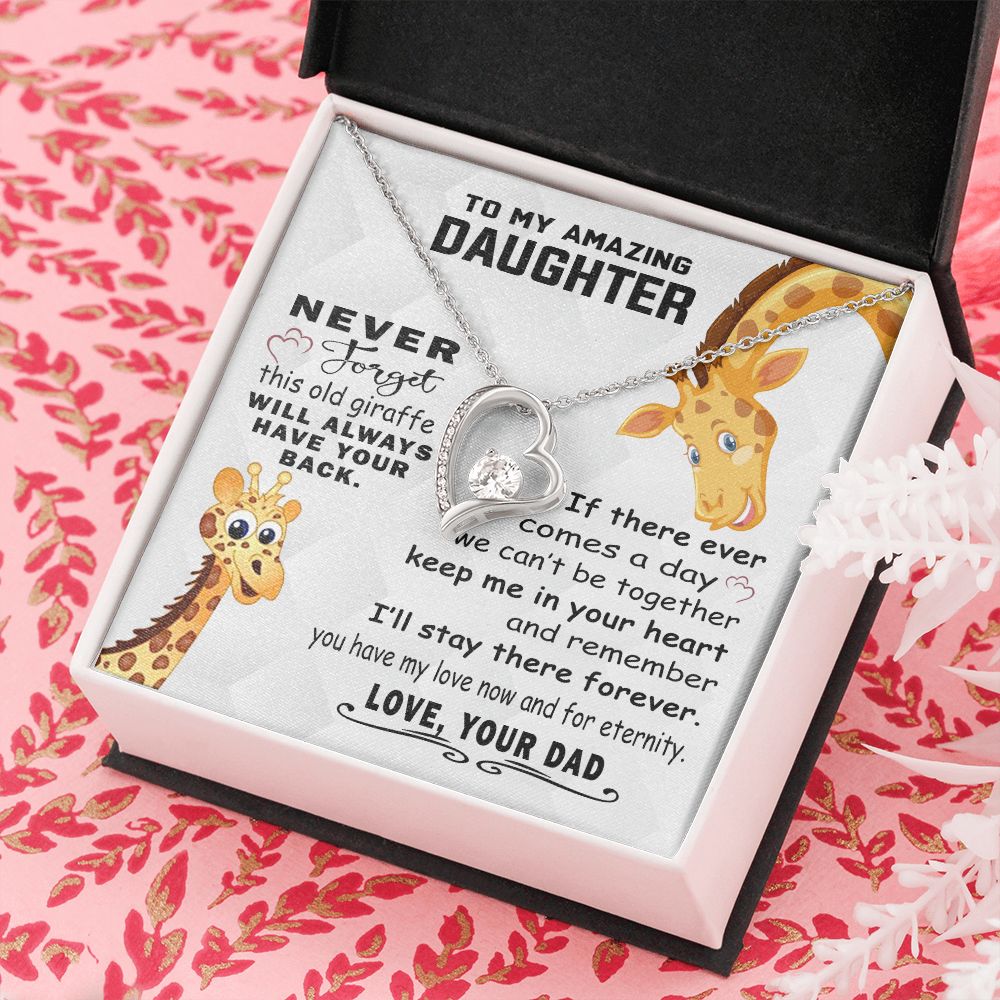 Jewelry Pendant Present for Daughter, To My Daughter Gift Necklace from Mom, Mother Daughter Gift Ideas, Birthday Christmas Gift Graduation Gifts for Daughters, Mother and Daughter Necklace 18 Forever Love Necklace