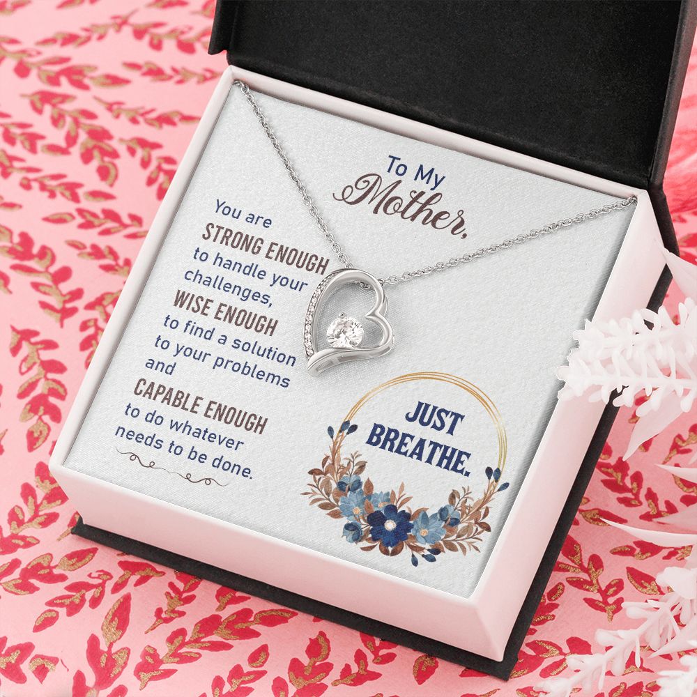 To My Mother Necklace Pendant Gift From Daughter In Law Necklace Strong Enough Gift For To Mom Happy Mother's Day Mother In Law Gift On Birthday Anniversary Gift 30821 Forever Love Necklace