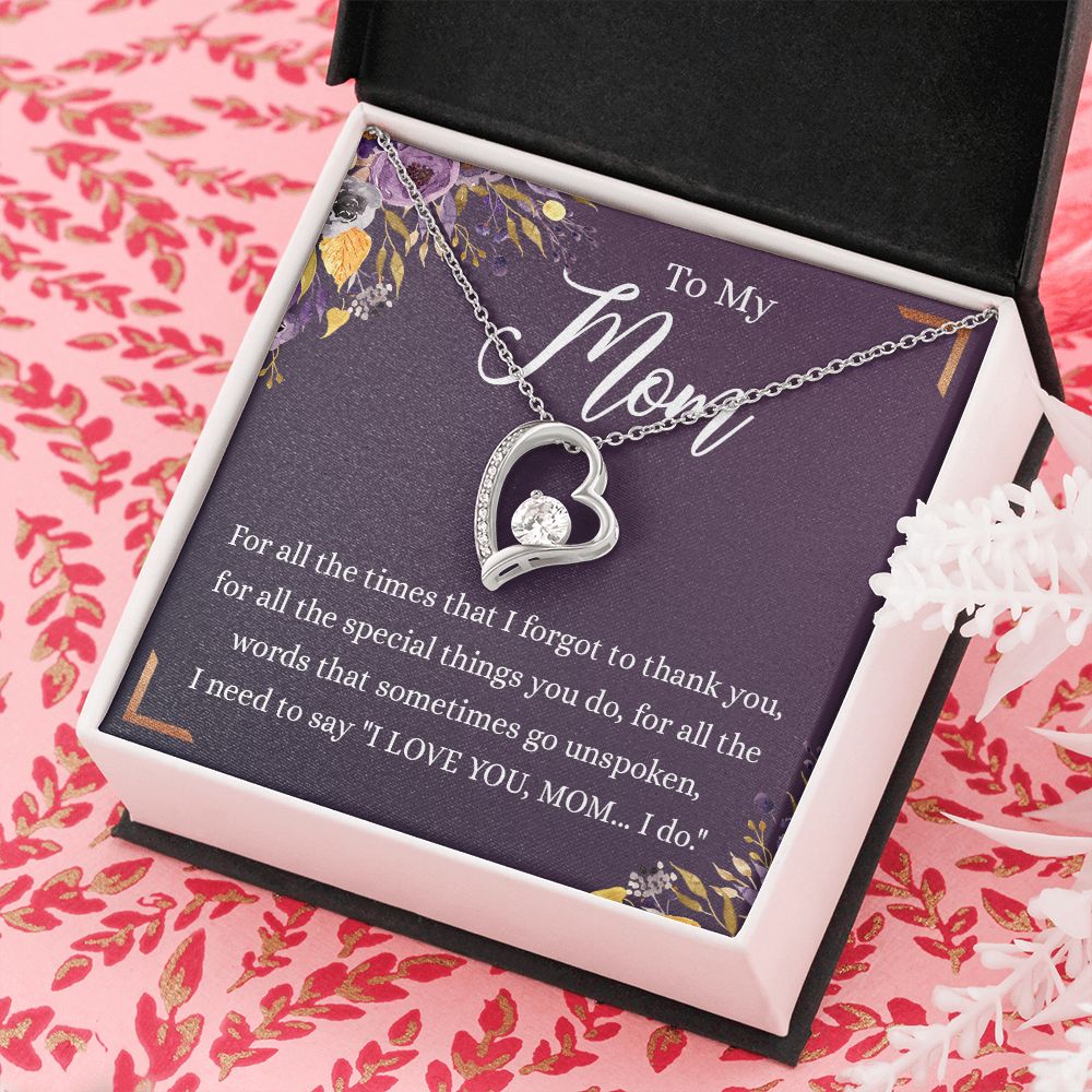 To My Mother Gift Necklace To Mom, Mother, Mommy, Momma from Child Special Mother Gift for Birthday Mothers Day Retriment Anniversary Hoiday Present for Mom Necklace for Women Forever Love Necklace