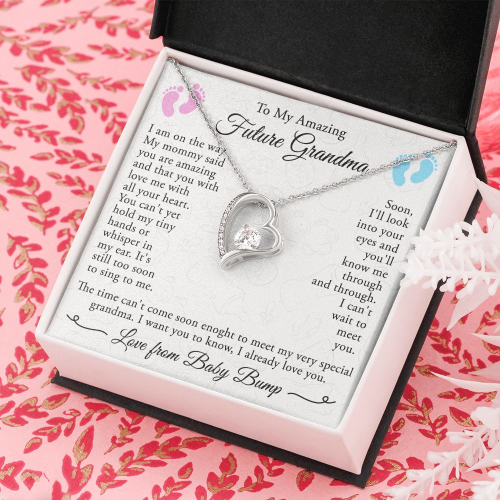 To My Grandmother Necklace, Gift for Grandmother Necklace, Mothers Day Gift For Grandma Nana, Grandma Jewelry From Grandchildren GrandKids , Jewelry Box Gift For Grandma Grandmother4 Forever Love Necklace