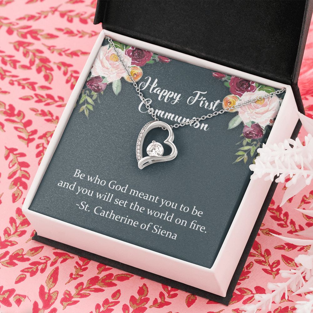 First Communion Necklace, First Communion Gift, First Holy Communion, 1st Communion, Gifts For Girl First Communion Congrats Graduation Pendants Gift For Daughter, Granddaughter, Niece Forever Love Necklace